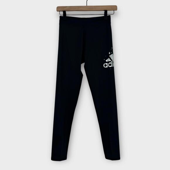 adidas Other - Adidas Big Girl’s Size Large 14 Black Silver Logo Sporty Athletic Tights New